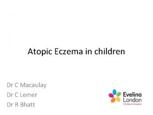 Eczema macaulay