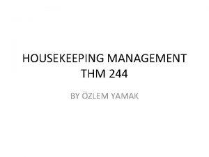Housekeeping department Housekeeping department