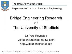 The University of Sheffield Department of Civil and