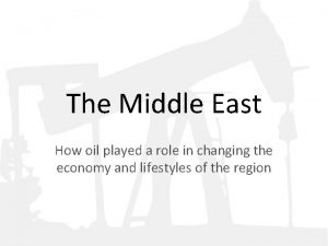 The Middle East How oil played a role