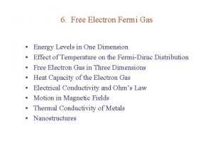 Free electron gas