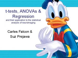 ttests ANOVAs Regression and their application to the