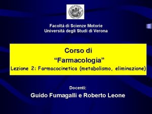 Facolt di Scienze Motorie Universit degli Studi di