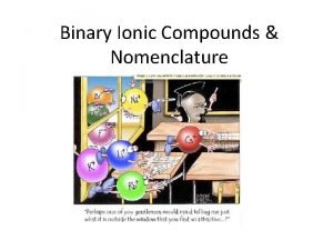 Binary Ionic Compounds Nomenclature Write on your PT