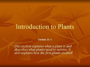 Section 22-1 introduction to plants answer key