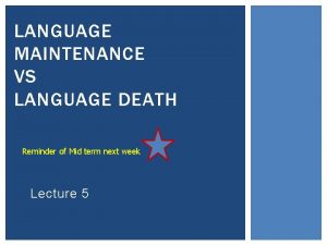 Language death meaning