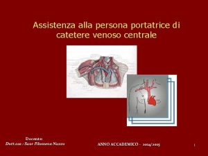 Assistenza alla persona portatrice di catetere venoso centrale