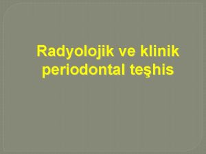 Periodontal radyoloji