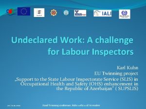 Undeclared Work A challenge for Labour Inspectors Karl