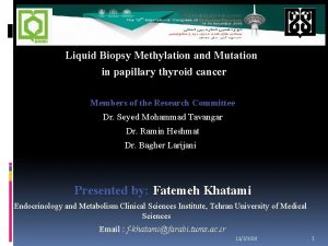 Liquid Biopsy Methylation and Mutation in papillary thyroid