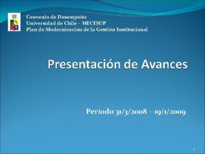 Convenio de Desempeo Universidad de Chile MECESUP Plan