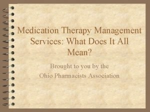 Drug therapy management