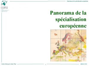 Panorama de la spcialisation europenne Colette Herzog Deniz