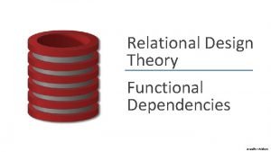 Relational Design Theory Functional Dependencies Jennifer Widom Relational