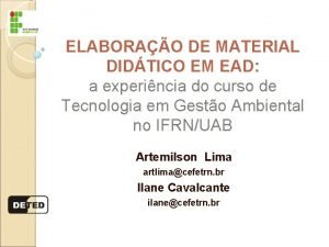 ELABORAO DE MATERIAL DIDTICO EM EAD a experincia