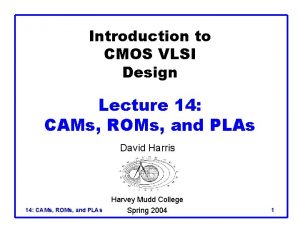 Introduction to CMOS VLSI Design Lecture 14 CAMs