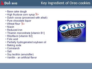 Key ingredient of Oreo cookies Base cake dough