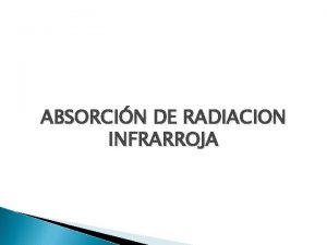 ABSORCIN DE RADIACION INFRARROJA El espectro IR se