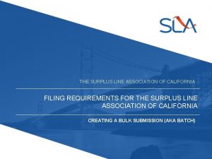California surplus lines association