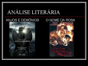 ANLISE LITERRIA ANJOS E DEMNIOS O NOME DA