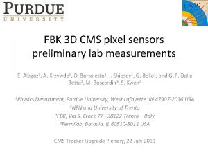 FBK 3 D CMS pixel sensors preliminary lab