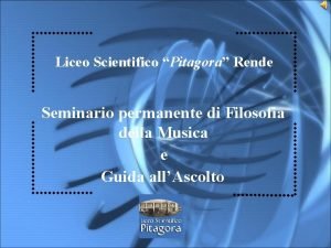 Liceo Scientifico Pitagora Rende Seminario permanente di Filosofia