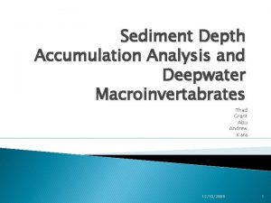 Sediment Depth Accumulation Analysis and Deepwater Macroinvertabrates Thad