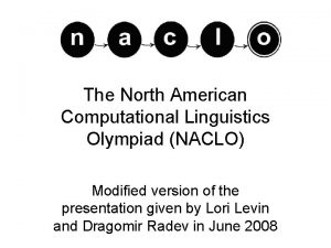 Computational linguistics olympiad