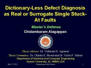 Single fault defect diagnosis