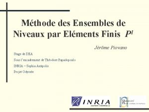 Mthode des Ensembles de Niveaux par Elments Finis