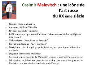 Casimir Malevitch une icne de lart russe du