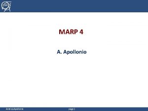 CERN MARP 4 A Apollonio Andrea Apollonio page