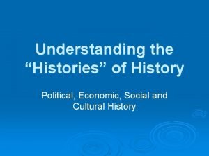 Understanding the Histories of History Political Economic Social