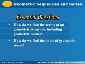 How to do a geometric sequence How to do a geometric sequence