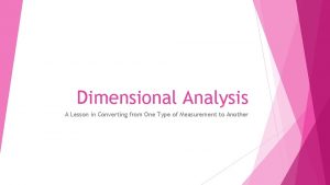 Dimensional analysis lesson