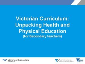 Victorian curriculum health and physical education