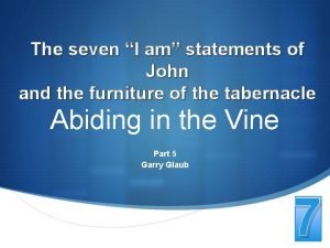 I am statements of jesus and the tabernacle