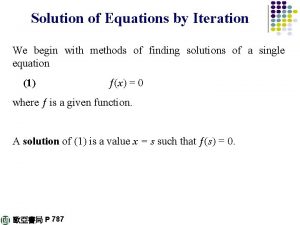 Secant method nonlinear equations