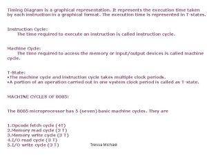Graphical representation of machine cycle