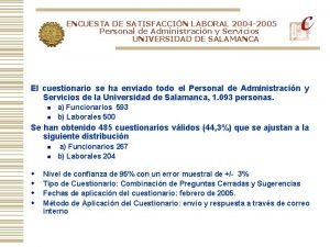 ENCUESTA DE SATISFACCIN LABORAL 2004 2005 Personal de