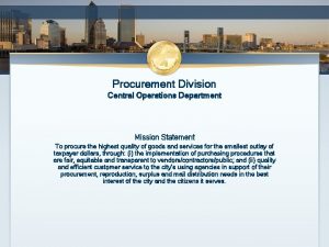 Procurement department mission statement