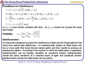 The Hong Kong Polytechnic University Interference Conditions for