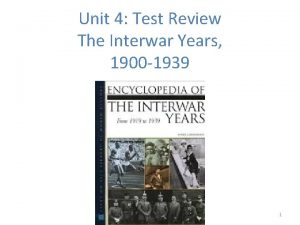 The interwar years unit test