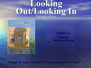 Looking OutLooking In Eleventh Edition Chapter Five Language