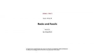 Science Year 3 Rocks Block 3 R Rocks