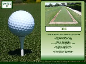 TEE Campos de Golf con Tees instalados por