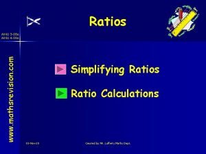 Ratios www mathsrevision com MNU 3 08 a