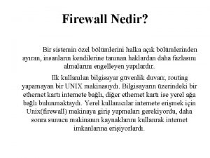 Firewall çeşitleri