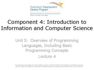 Component 4 Introduction to Information and Computer Science