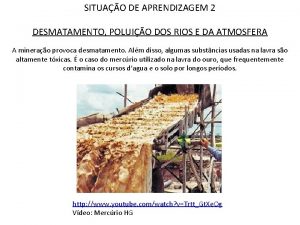 SITUAO DE APRENDIZAGEM 2 DESMATAMENTO POLUIO DOS RIOS